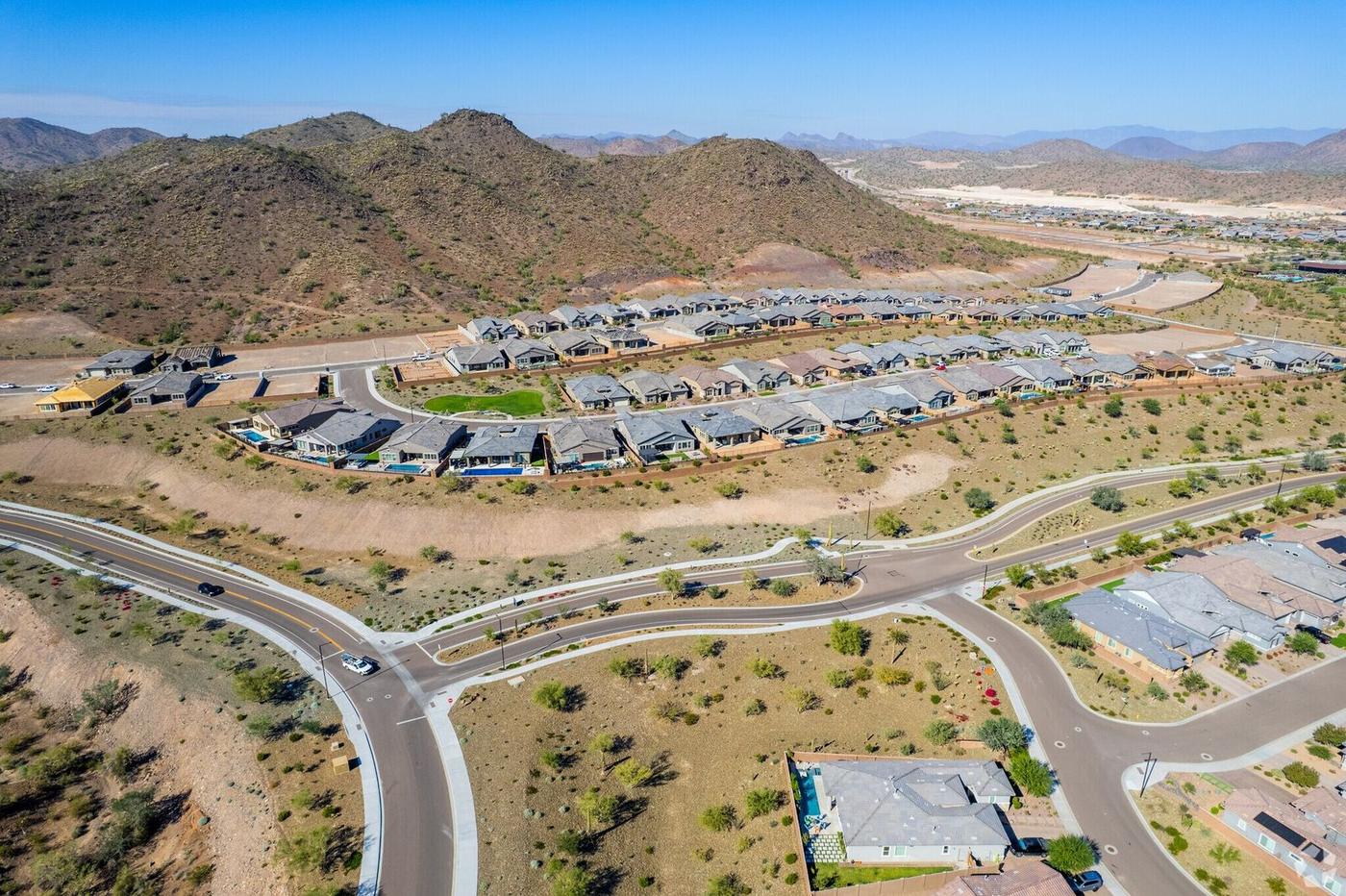 Aerial view of new homes in Vistancia, Peoria, Arizona